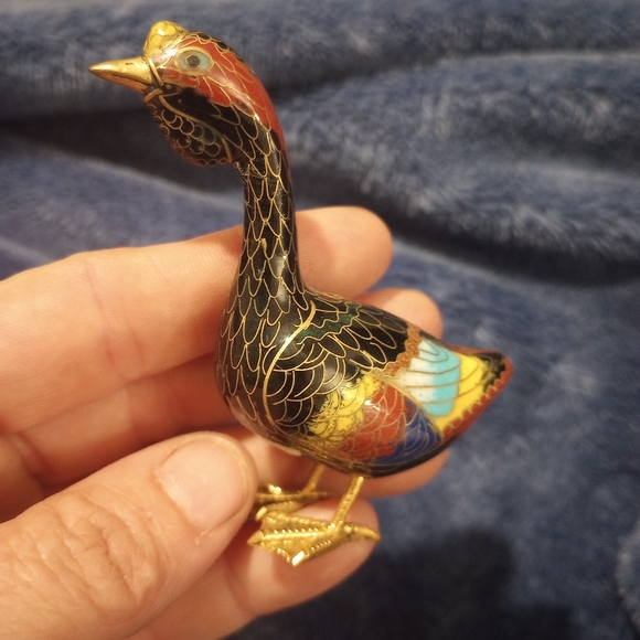 🌠 Vintage Cloisonne Goose, EUC - Picture 1 of 5